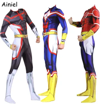 

Anime My Hero Academia All Might Cosplay Costume Clothing Jumpsuit Bodysuit Spandex Suit Halloween Party for Adult Men Kids boys
