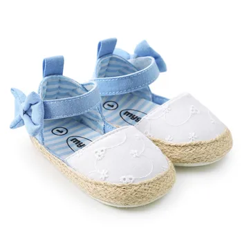 

Summer Toddler Newborn Baby Girls Cotton Bow Soft Crib Shoes Size 0-18 Months