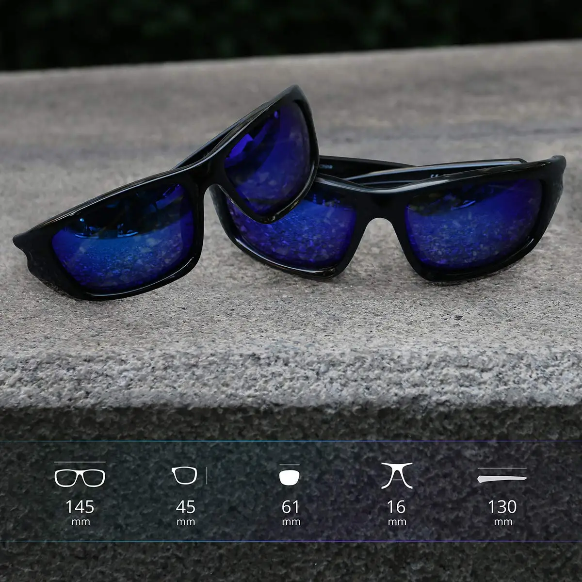 TOREGE Поляризованные спортивные солнцезащитные очки для мужчин и женщин Велоспорт бег Рыбалка Гольф TR90 UV400 небьющаяся рамка TR011-черный синий