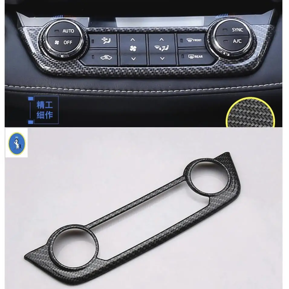 

Yimaautotrims For Toyota RAV4 Rav 4 2016 2017 2018 ABS Accessories Central Control Air Conditioning AC Button Frame Cover Trim