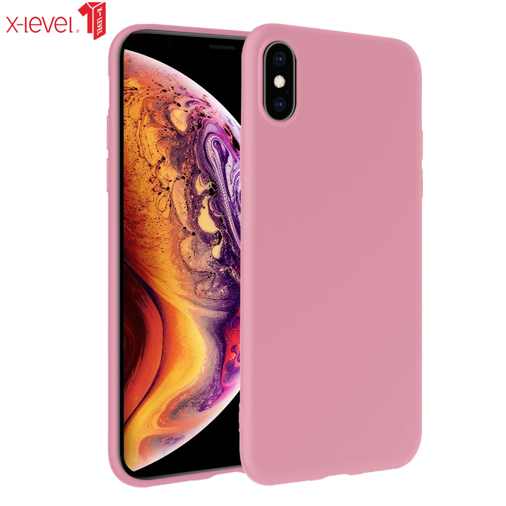 X-Level Liquid Matte Silicone Case For iPhone X XS XR MAX Soft Gel Rubber Anti-Knock Back Cover 6 6S 7 8 Plus | Мобильные телефоны