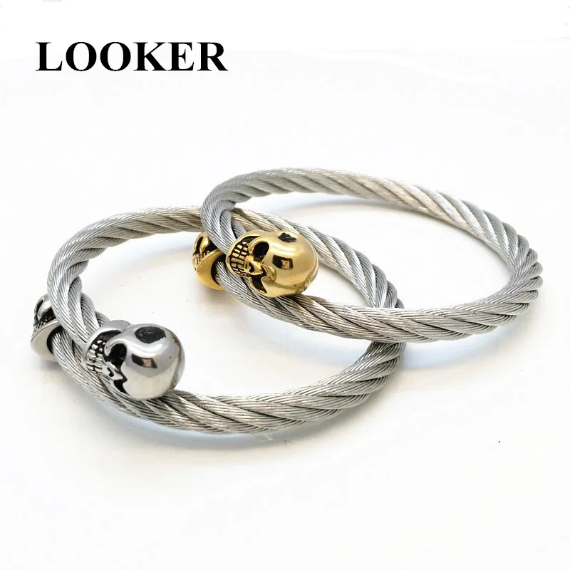 

LOOKER 2018 Design Restoring Ancient Ways of Fashion Bracelet Skull Bracelet with Men and Women Fashion Man Bangle Punk