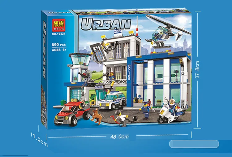 Bela 10424 City Police Station Motorbike Helicopter Model Building Kits Compatible With lego 60047 Blocks Educational Toys Bole (2)