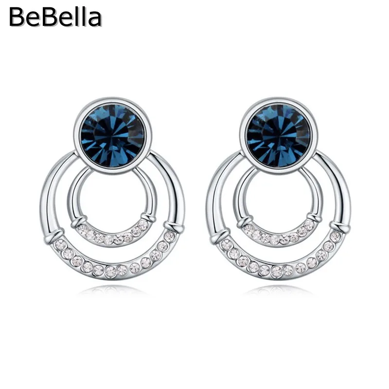 

BeBella women's crystal stud earrings made with cezech crystal for girls Christmas gift