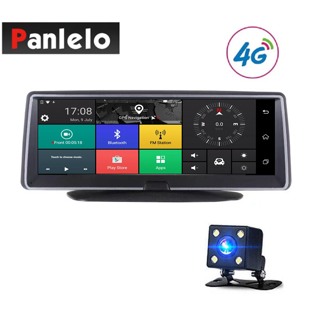 Car Android GPS Navigation 7.84\ Auto Dash Camera DVR 3G/4G Network Touch Screen Bluetooth APP Control Wi-Fi Rear View Camera