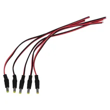 MOOL 5 PCS DC Male Male Connector 2.1 mm Adapter Cord for CCTV Camera