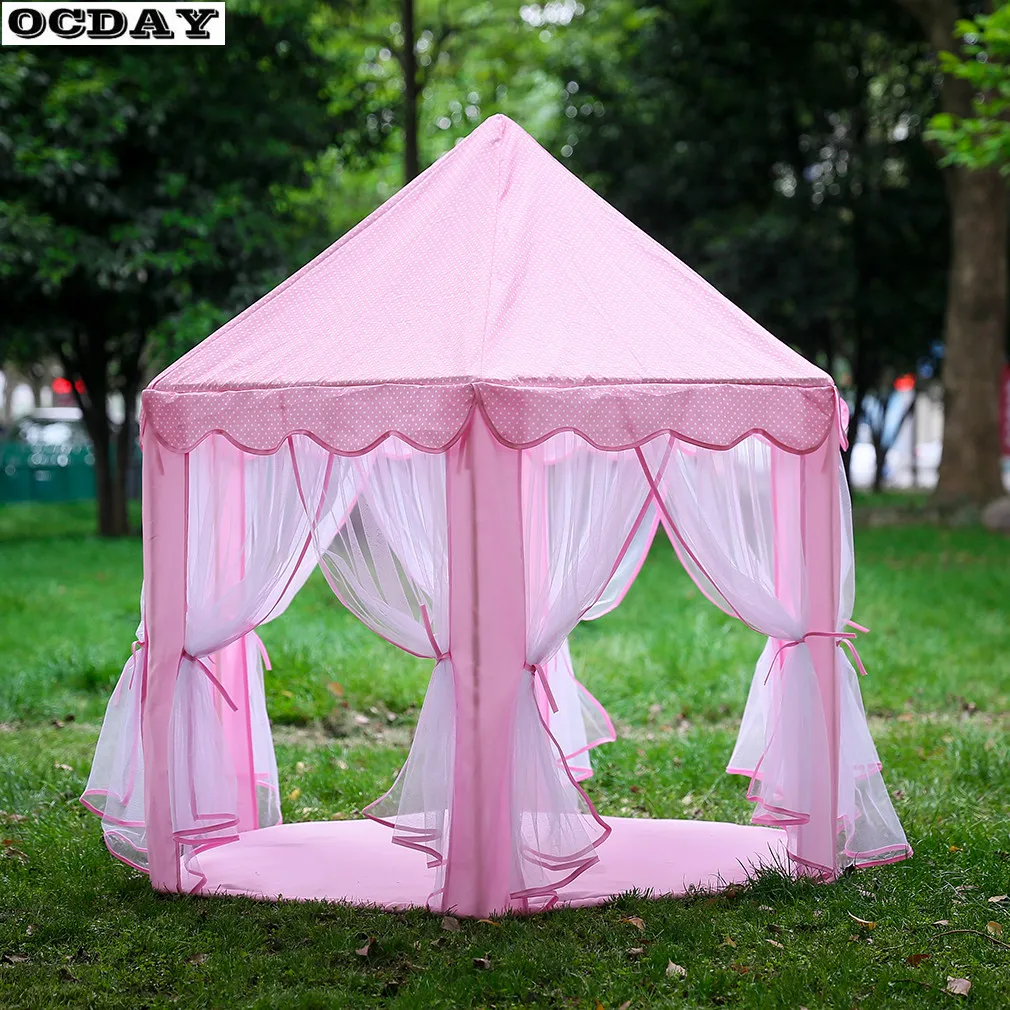 

Lovely Girls Pink Princess Castle Cute Playhouse Kids Play Tent Outdoor Toys Tent For Children Kids Portable Folding Game House