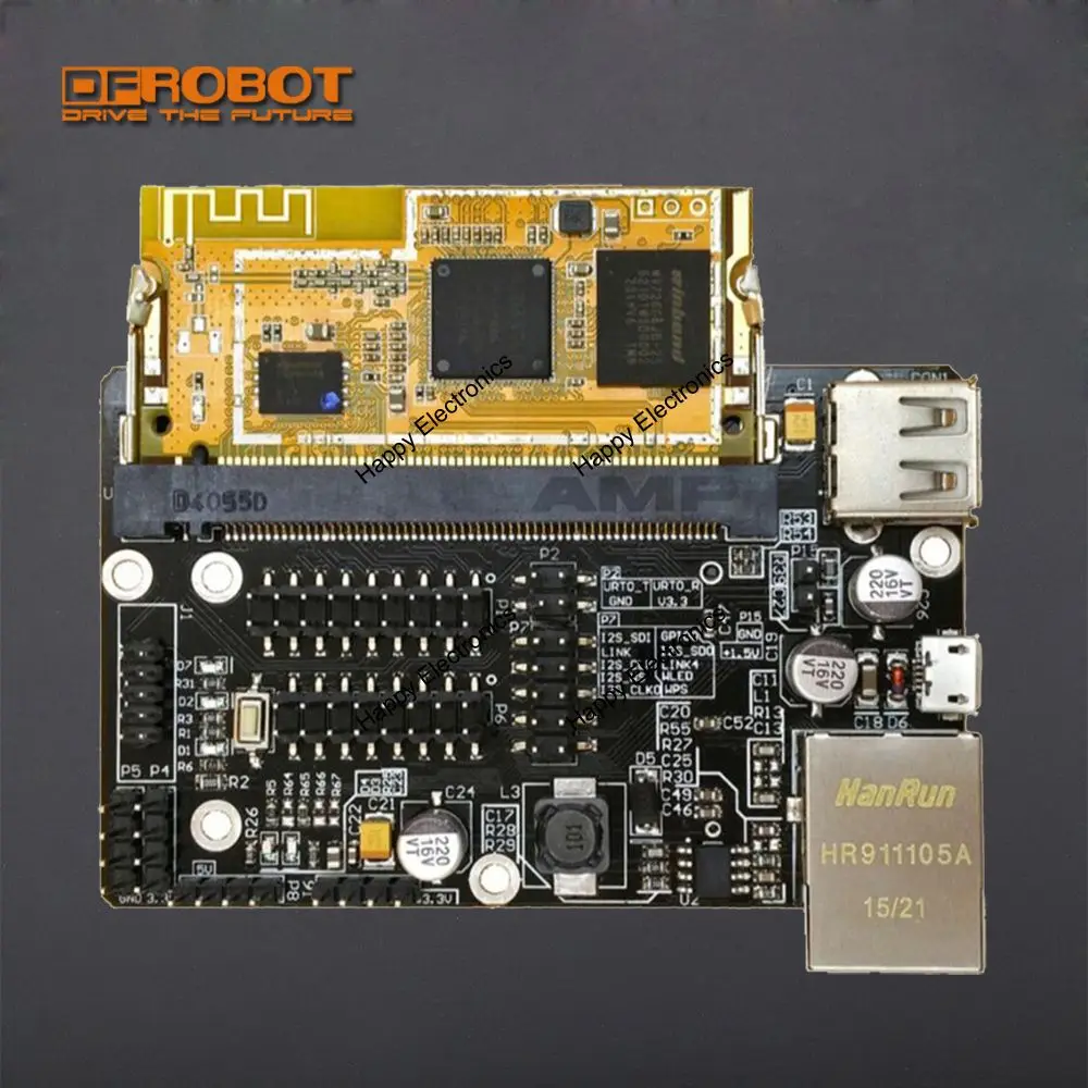 Датчик DFRobot WRTnode2R Mini Openwrt плата для разработки комплект, процессор(MTK MT7688AN)+ MCU(STM32F103T8U6) Поддержка двух настольных ОС Linux и т. Д