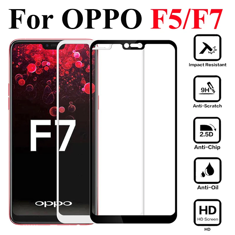 protective glass for oppo f5 on the f7 tempered 5f 7f f 7 5 screen protection protector glas temper film 2.5d 9h |