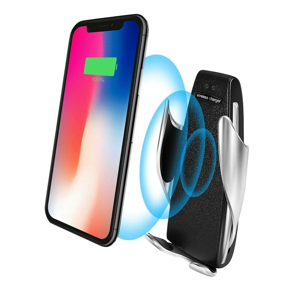 

Automatic Smart Sensor S5 Car Wireless Charger phone holder stand by QC Qi 10W fast charging For Iphone XR Samsung HuaWe