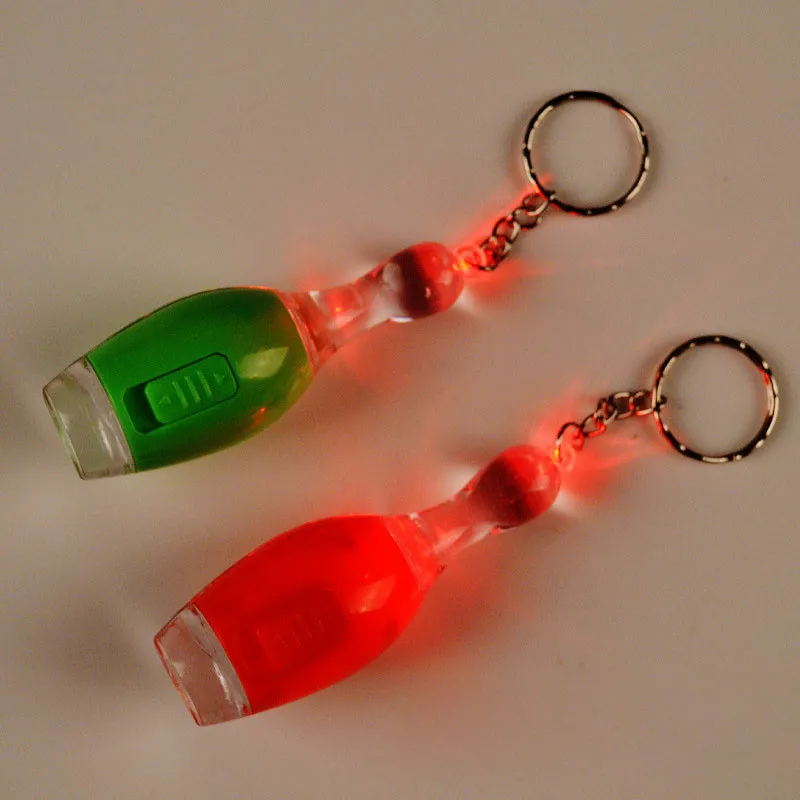 Novelty bowling flashlight luminous mini keychain bowling ball lights