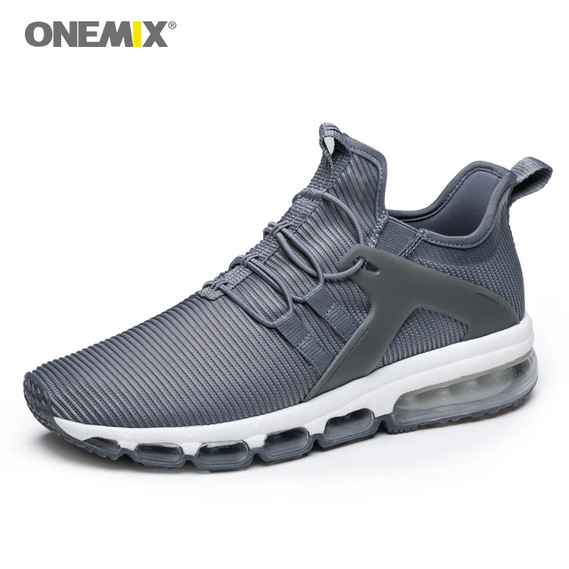 

Onemix Men Sports Shoes in Gray Running Sneakers Outdoor Jogging Shoes Sock-shoes Damping Cushion Sneakers for Walking Shoes