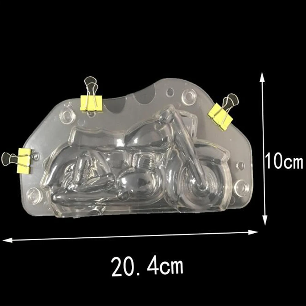 Прозрачный пищевой ПК пластик 3D мотоцикл шоколадная Форма торт плесень