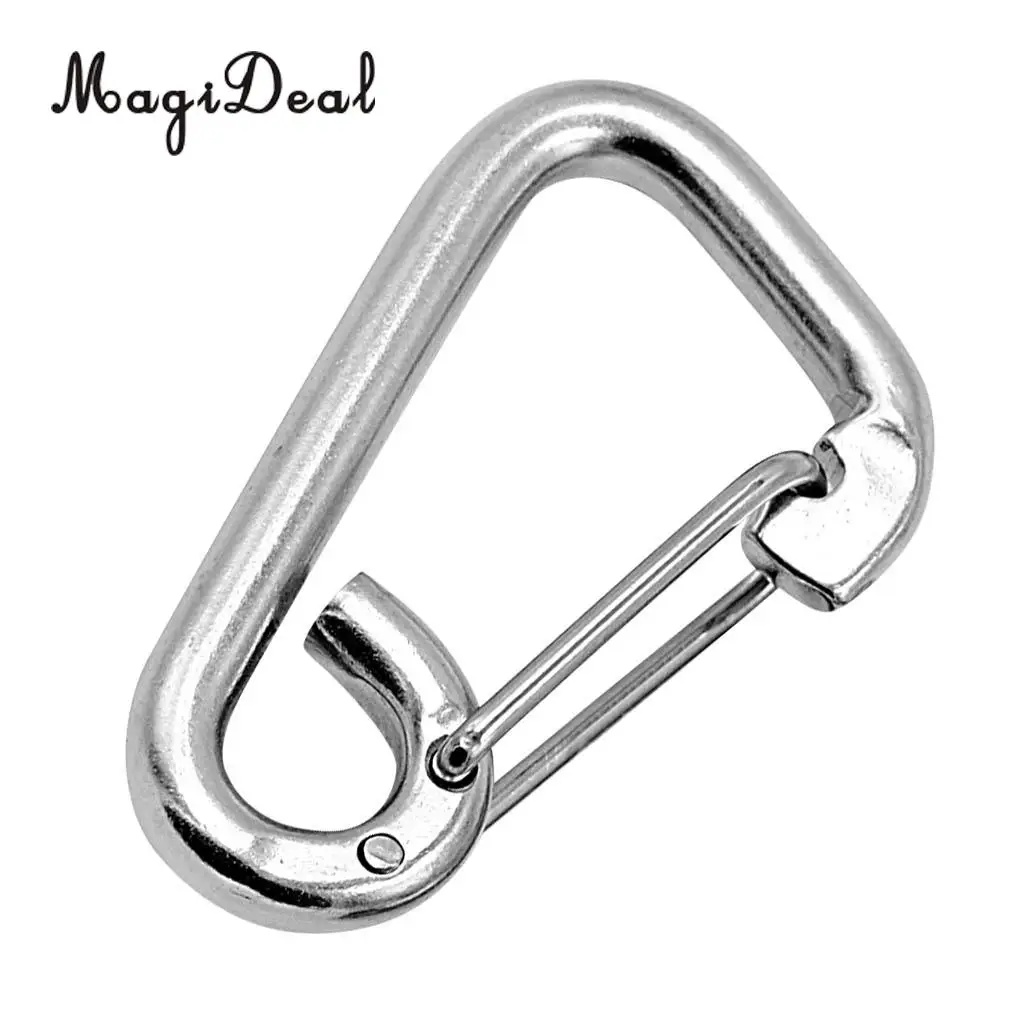 MagiDeal Durable 304 Stainless Steel Spring Hook Carabiner Clip Keychain for Camping Fishing Traveling Hiking Acce 3 Differ Size