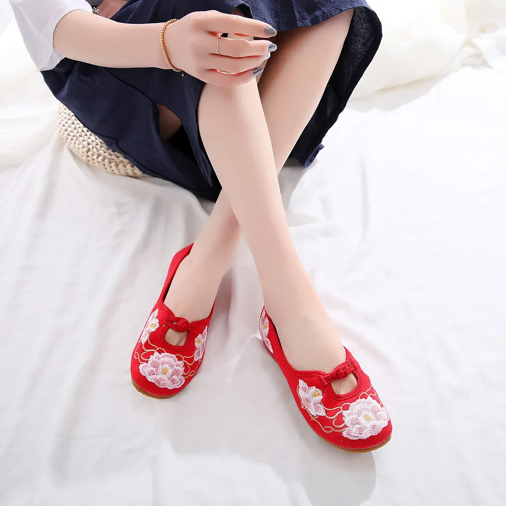 US $11.79 Veowalk Cotton Embroidery Women Comfort Ballet Flats Vegan Ladies Casual Canvas SlipOn Ballerinas Denim Dance Costume Shoes