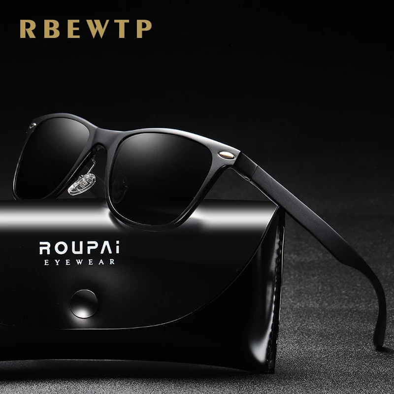 

RBEWTP Aluminum Magnesium Men's Sunglasses Polarized Coating Mirror Pilot Sun Glasses oculos Male Eyewear Accessories For Men