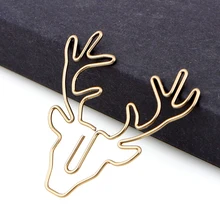 8pcs lot Vintage Deer Paper Hollow Out Metal Binder Clips Notes Letter Notebook Bookmark Pin School