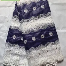 Фиолетовый Африканский Базен riche ткань с бисером высокого качества вышитые кружева с тюлевым кружевом для свадьбы 5 ярдов/партия PLB