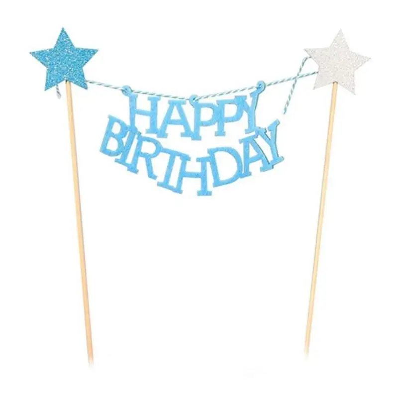 

Birthday Cake Decoration Happy Birthday Festive Items Cake Decorated Flags Beautiful Wood And Plastic Cake Topper