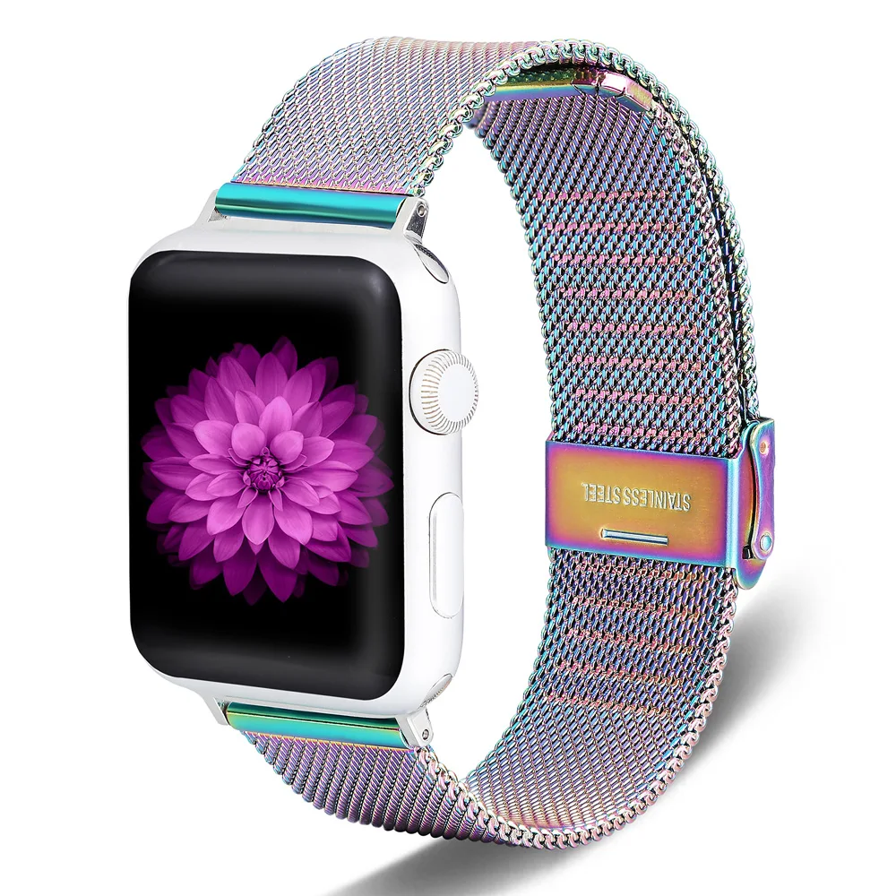 Ремешок для Apple band series 38 мм 40 42 44 металлический браслет из нержавеющей стали iWatch