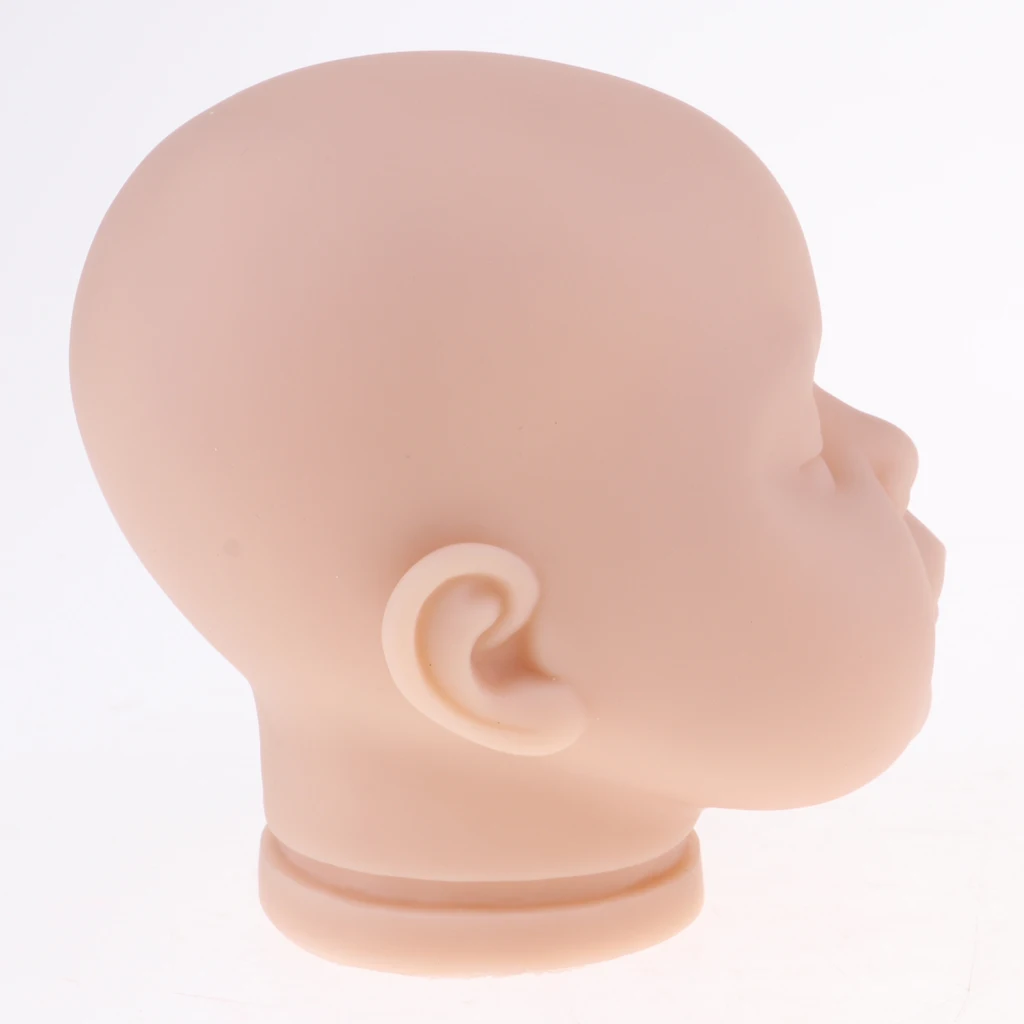 Handmade Unpainted 22inch Reborn Doll Head Sculpt Model Silicone Head Carving Mold DIY Making