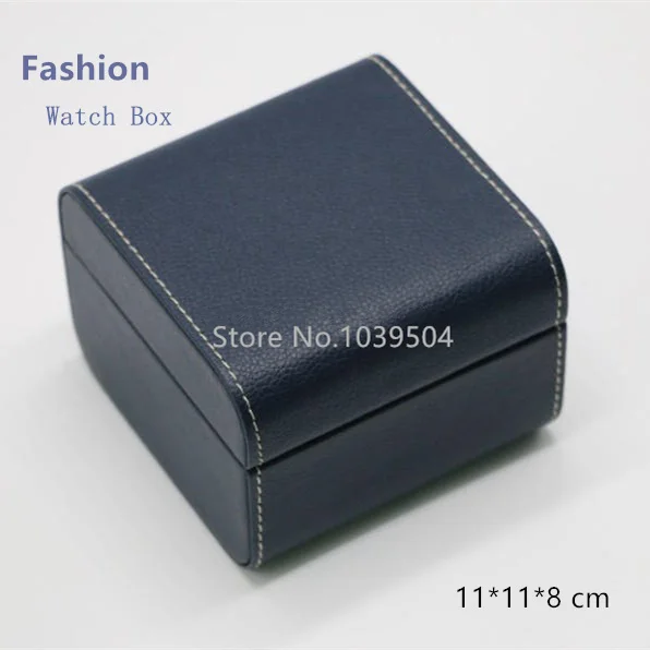

Top Quanlity Blue Leather Watch Boxes Leather Material Luxury Brand Watch Storage Box Square Shape Watch Gift Case A068