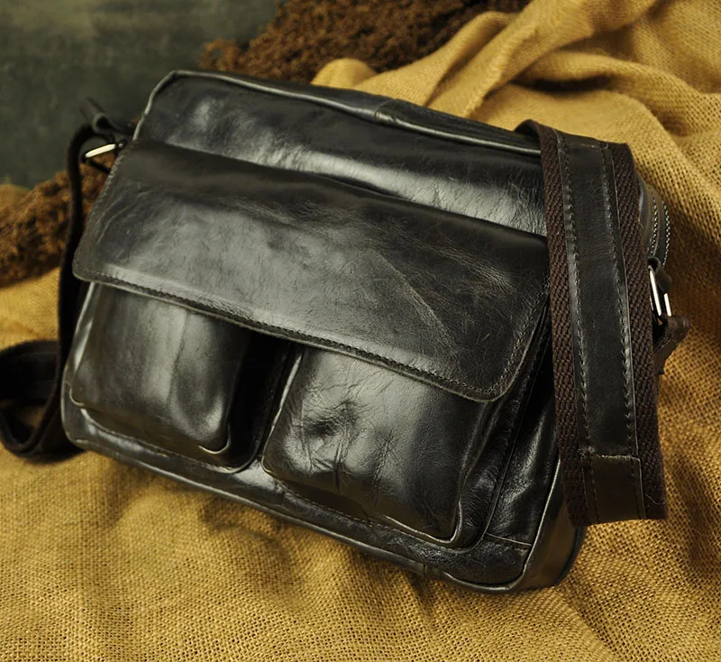 

New Fashion Real Leather Multifunction Male Casual messenger bag Satchel cowhide 10" Cross-body Shoulder bag For Men 8820