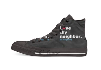 

Love Thy Neighbor Casual High Top Canvas shoes sneakers For Drop shipping