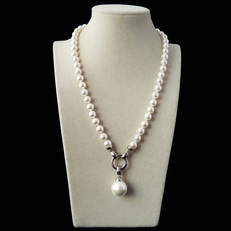 New-white-color-10MM-multiterm-and-flexible-and-changeable-style-shell-pearl-fashion-necklace-