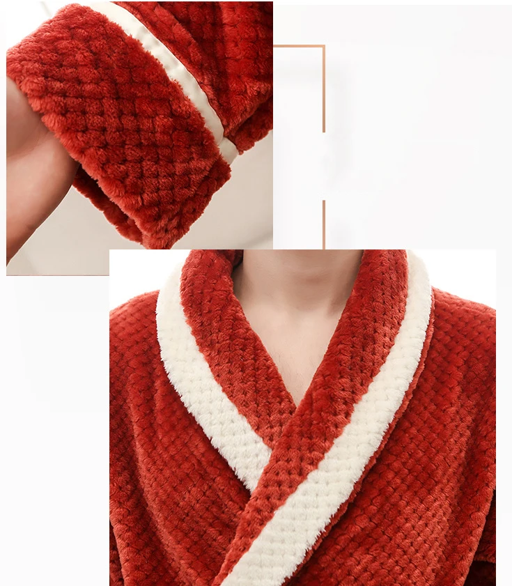 Sexy Warm Bathrobe WomenMen Winter Robe Women'sMen's Bathrobe Dressing Home Gown Cotton Winter Robe For WomenMen 19