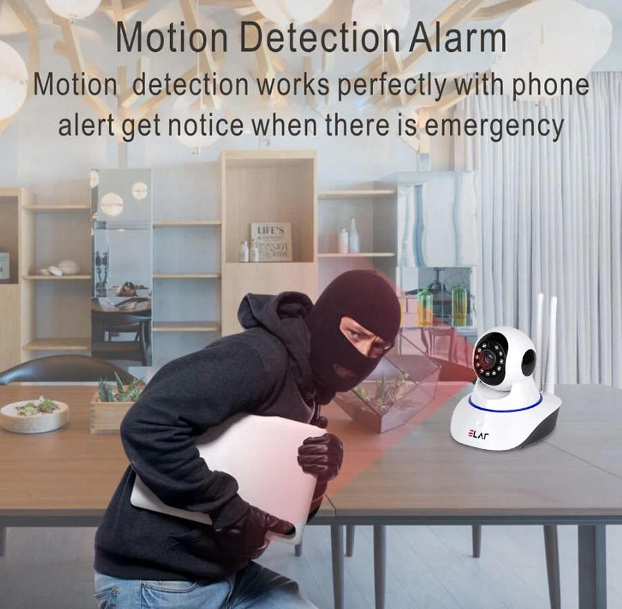 ELAF 720P HD Wireless IP Camera Baby Monitor Home Security Surveillance Network IR Night Vision Motion Detection Alarm Camera