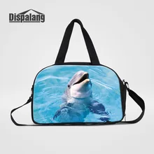 Dispalang, женские повседневные дорожные сумки, 3D Животные, дельфин, печать, ручная багажная сумка для выходных, холщовые сумки для сна для студентов