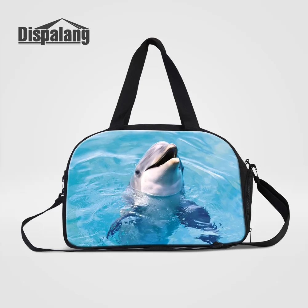 

Dispalang New Fashion Women Handbag Casual Canvas Travel Duffle Bags 3D Animal Dolphin Printing Shoulder Bag Luggage Weekend Bag