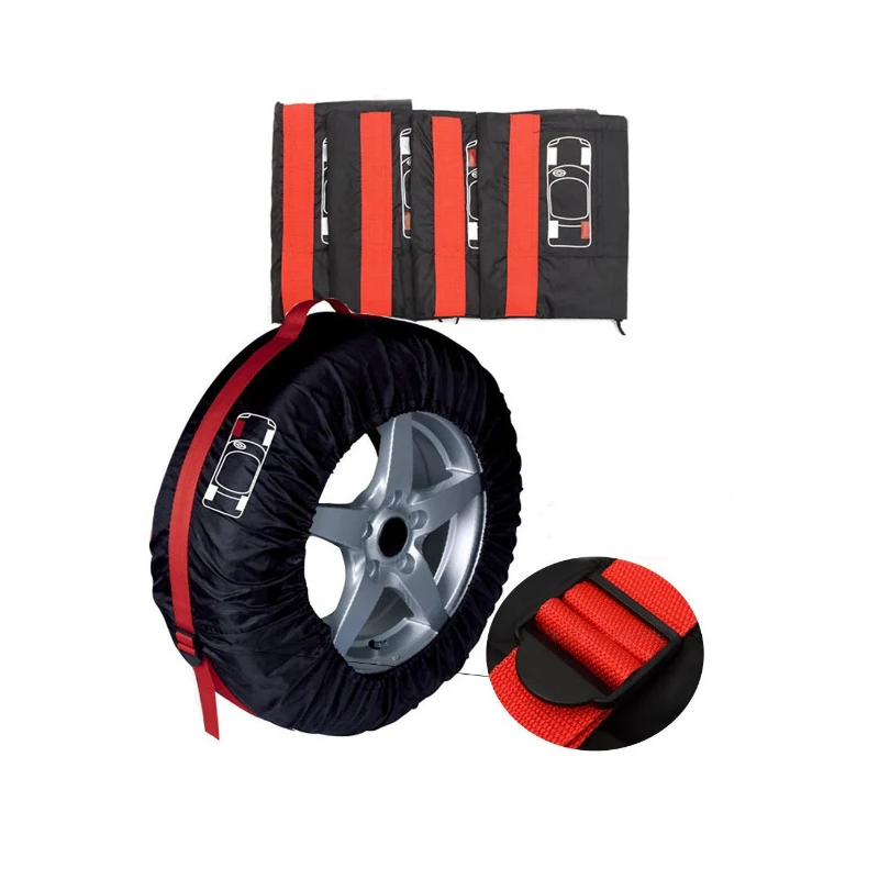 

Spare Tire Cover, Car Polyester Garage Tire Case With Hand Strap, Winter Summer Car Tires Storage Bag Auto Tire Accessories Wh