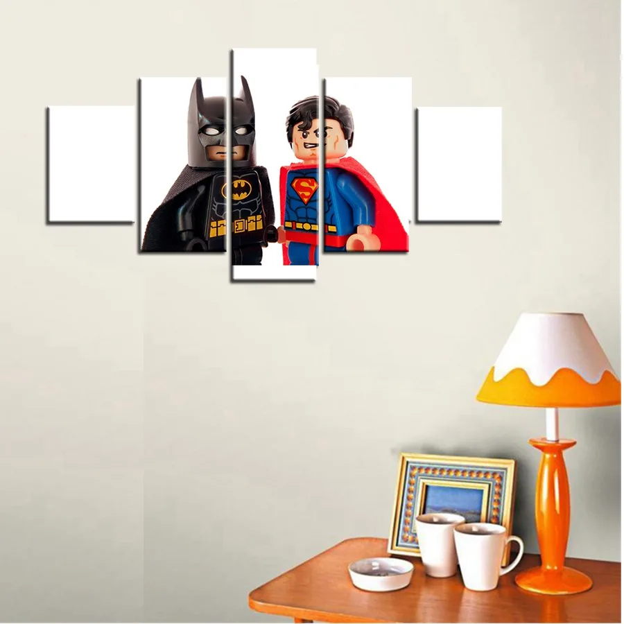 The Lego Batman Movie Oil Painting Canvas Batman & Superman Hero LEGO
