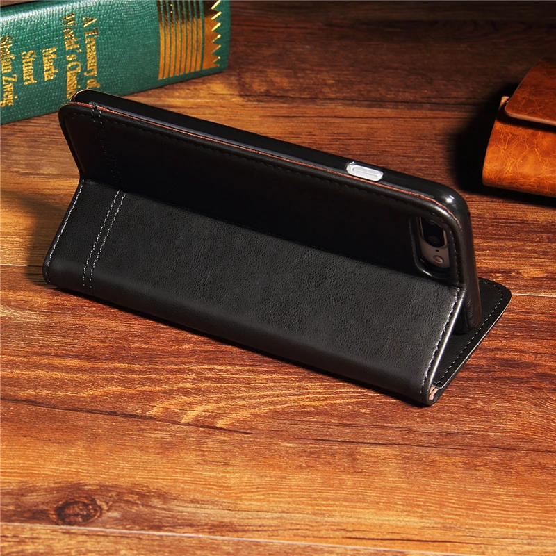 Luxury Retro Leather Flip Cover For iPhone 8 Case Wallet Card Stand Magnetic Book Cover For iPhone 7 6 6S Plus X XR XS Max Case