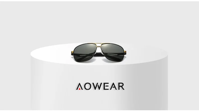 AOWEAR Элитный бренд Мужские солнечные очки в ретро-стиле поляризованные UV400 Высокое качество для вождения, рыбной ловли, солнцезащитные очки Для мужчин Oculos Masculino A729