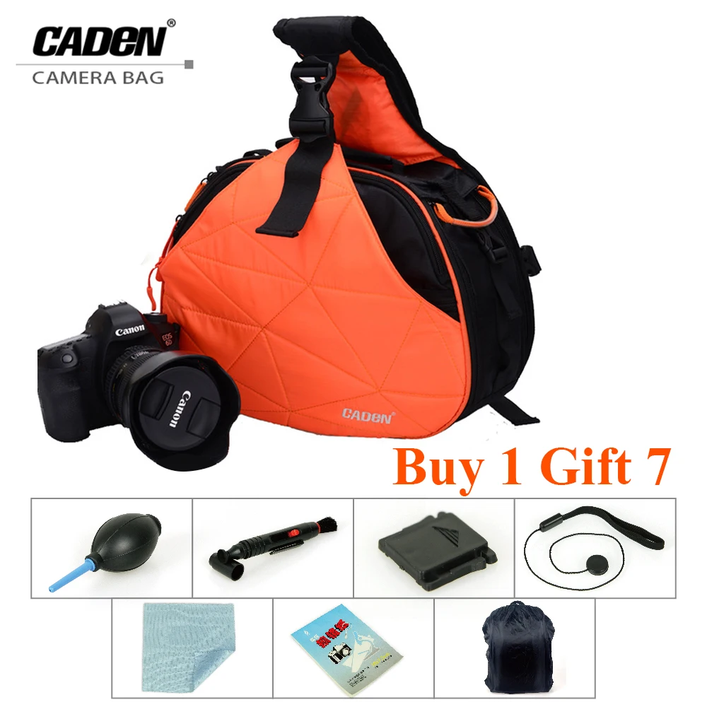 

Hot Caden K1 K2 Nylon Triangle Messenger Shoulder Bag with Rain Cover For Sony For Nikon For Canon 5500D 7200D 3500D 7D 5DII 60D