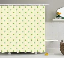 Геометрический горошек пятна классический дизайн Тенденция Простой монохроматической работы ванная комната Душ Шторы набор зеленый