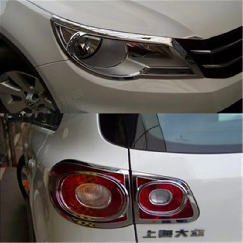 ABS хром передняя+ Задняя фара крышка Накладка для 2010-2012 Volkswagen Tiguan