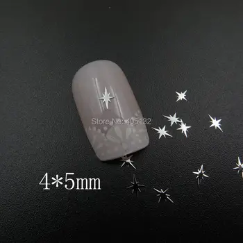 

Approx. 1000pcs/bag Metal Silver 4*5mm Star Design Non-adhesive Metal Slices Nail Art Decoration MS-366-1