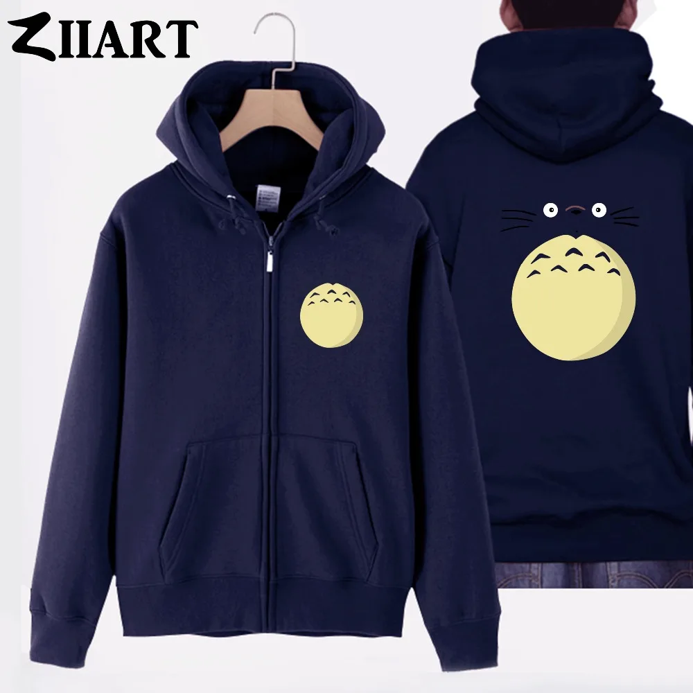 price reduction My Neighbor Totoro cartoon character face belly couple clothes girl woman female cotton full zip ho