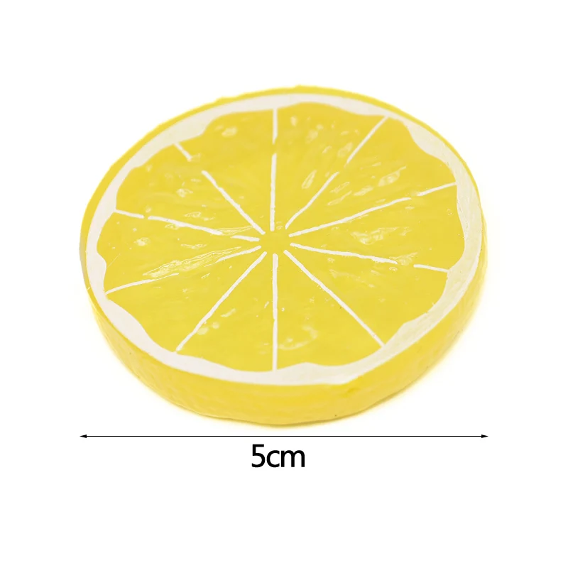 5pcs Lifelike Artificial Fruits Polyfoam Lemon Slices Fake Fruit Party Photo Props for Model Party Kitchen Simulate Fruits