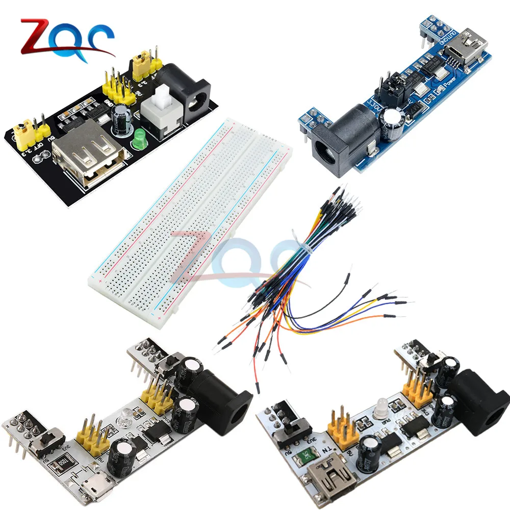 MB102 макетная плата питания модуль MB-102 830 точек без пайки прототип хлебная плата комплект 65 гибких перемычек