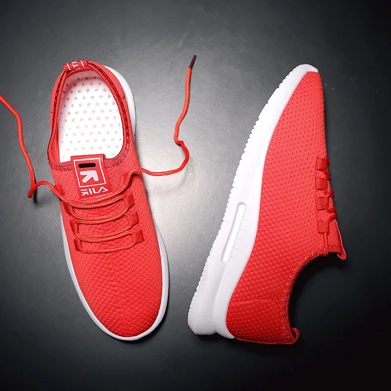 Мужская обувь, спортивная обувь для бега, дешево,, брендовые кроссовки, Белая обувь, zapatillas hombre Deportiva, дышащая, Masculino Esportivo - Цвет: H903 Red