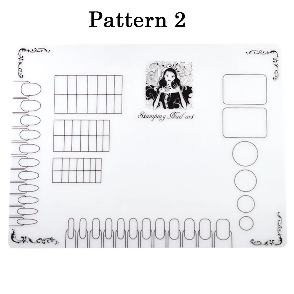 

Pro Manicure Salon Nail Art Soft Silicon Mat New Reverse Stamp Water Marble Practice WorkSpace Pad Nail Stencils Plate NJ193