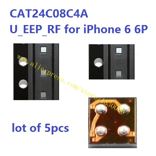 U_EEP_RF для iPhone 6 6 P 6plus 6+ bb EEPROM 4 контакта baseband flash CAT24C08C4A, Лот из 10 шт