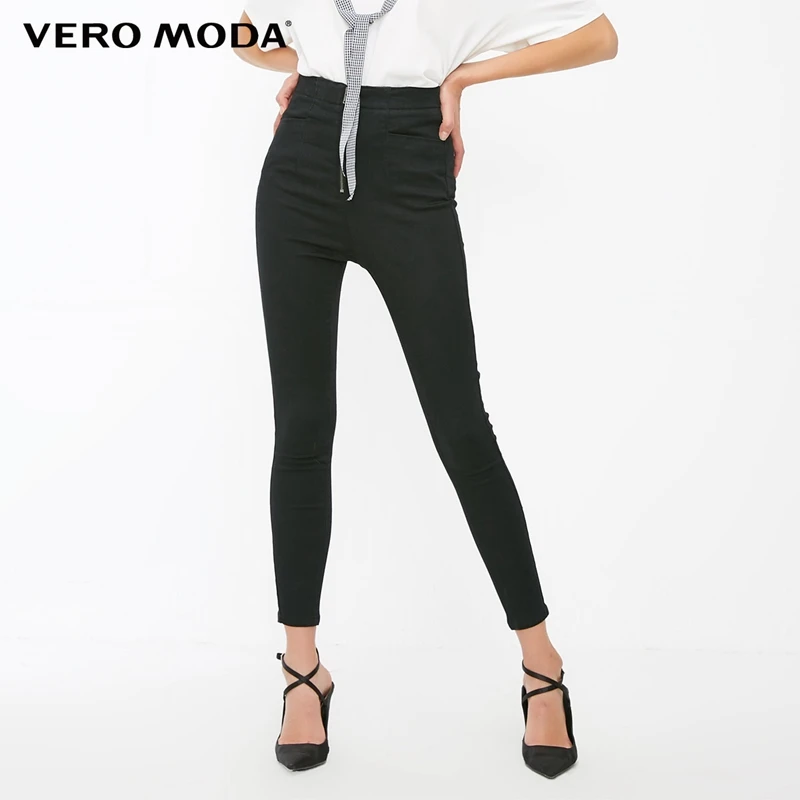 Vero Moda новые женские Стрейчевые хлопковые облегающие укороченные джинсы с высокой талией | 318449536