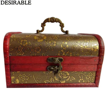 

DESIRABLE New Large-Scale Retro Pattern Storage Boxes Wooden Crystal Gem Treasure Box Collectible Jewelry Organizer Storage Case