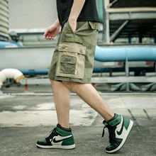 Новые летние шорты в уличном стиле мужские Kanye West Cargo мужские шорты с карманами длиной до колен